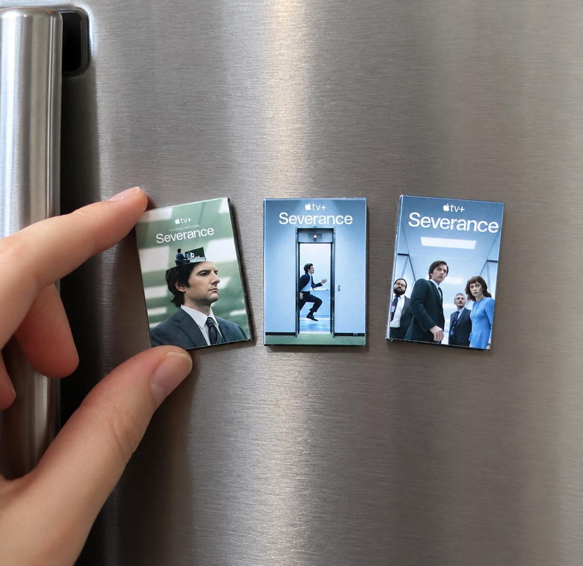 Mini Magnet Severance DVDs