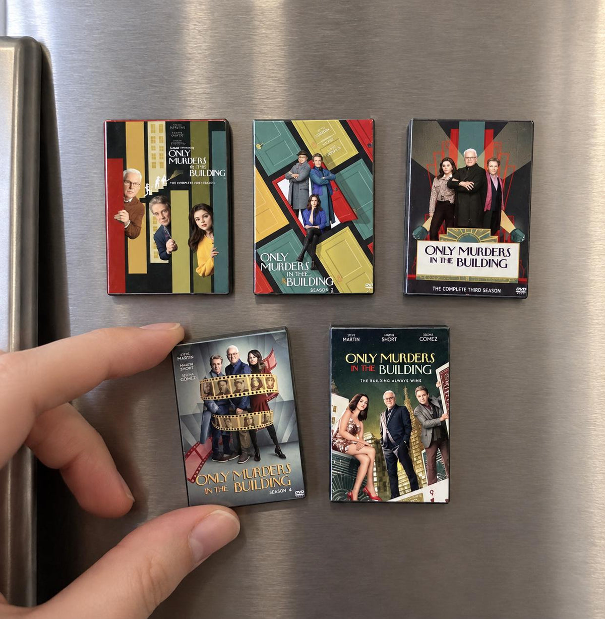 Mini Magnet Only Murders in the Building DVDs